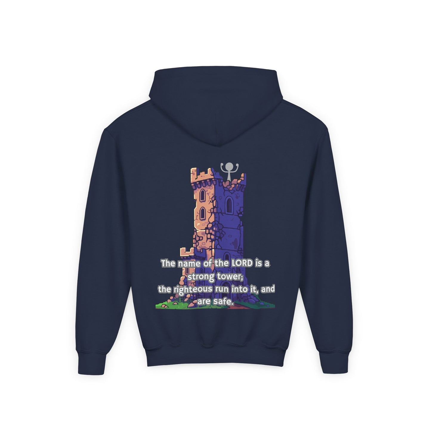 Youth Unisex Proverbs 18:10 Sweatshirt